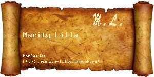 Marity Lilla névjegykártya